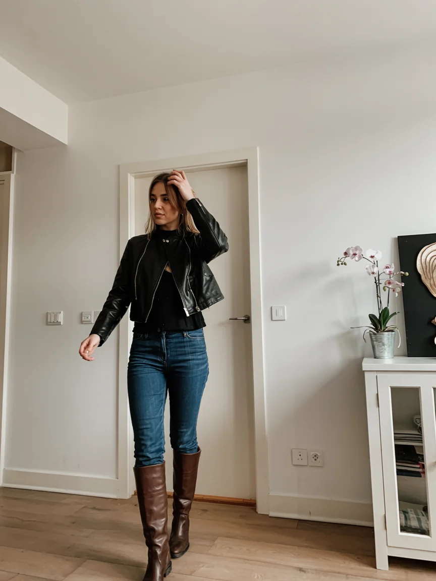 all outfits with boots 2026 Brown Riding Boots with Everyday Denim
