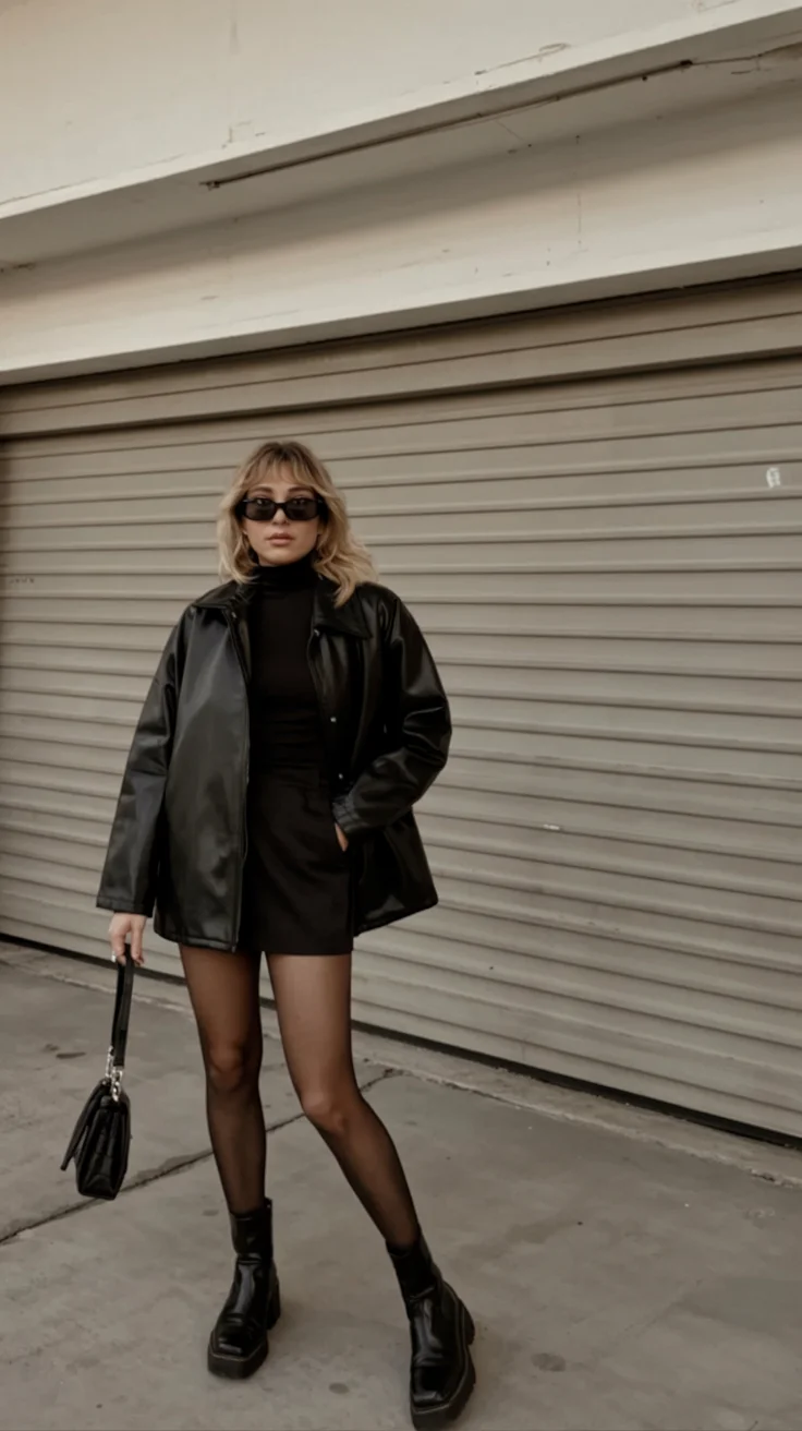 all outfits with boots 2026 All Black With a Leather Edge