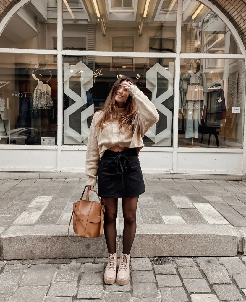 all outfits with boots 2026 Cozy Neutrals with Light Ankle Boots