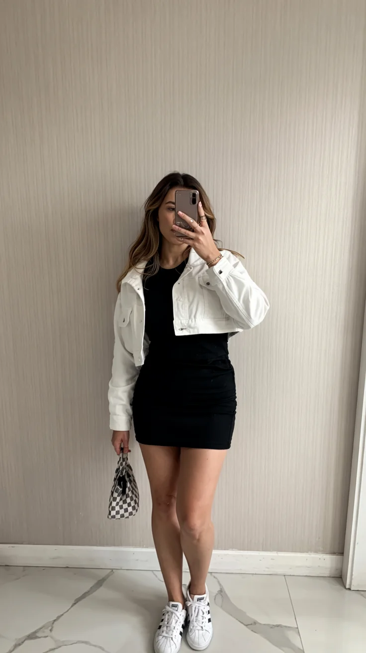 back to school outfits 2026 monochrome contrast with modern confidence