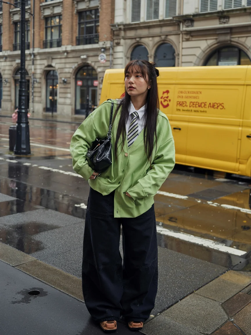 back to school outfits 2026 modern uniform dressing with a fresh green accent