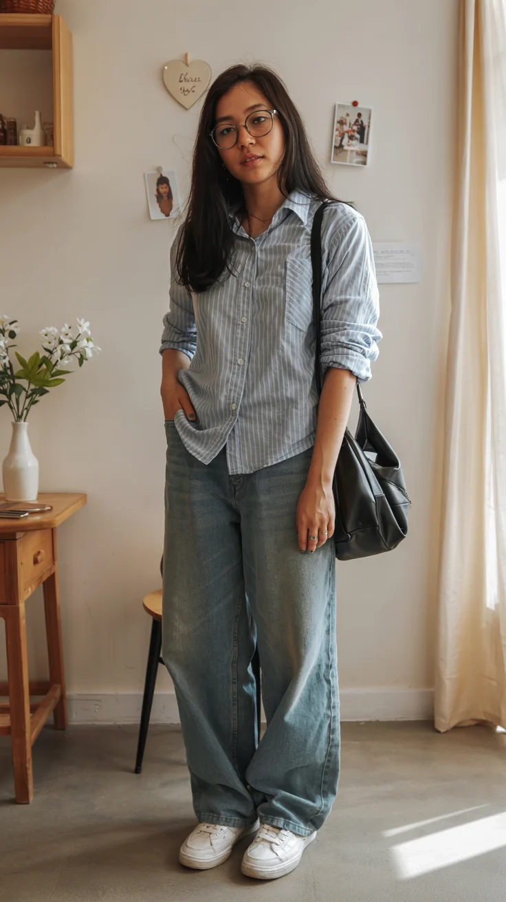 back to school outfits 2026 relaxed button downs and denim for everyday ease