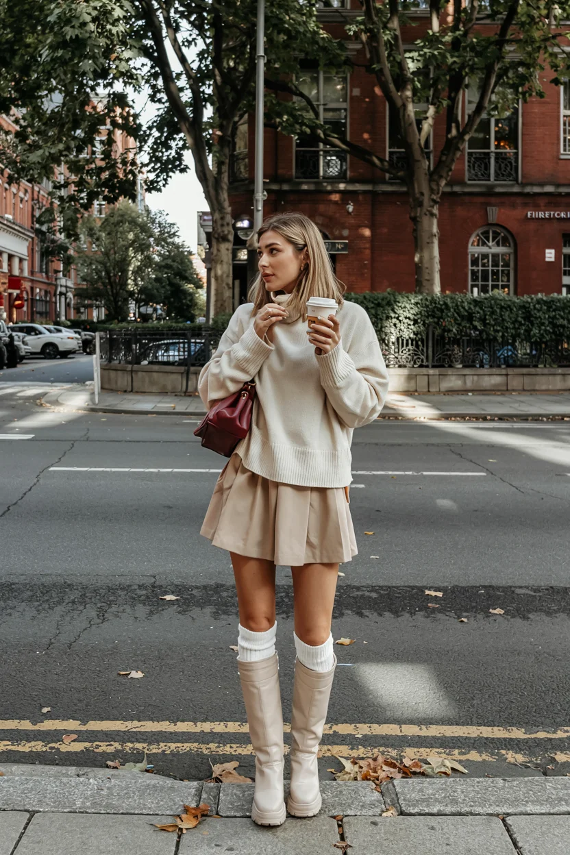 back to school outfits 2026 preppy fall style with a modern skirt twist