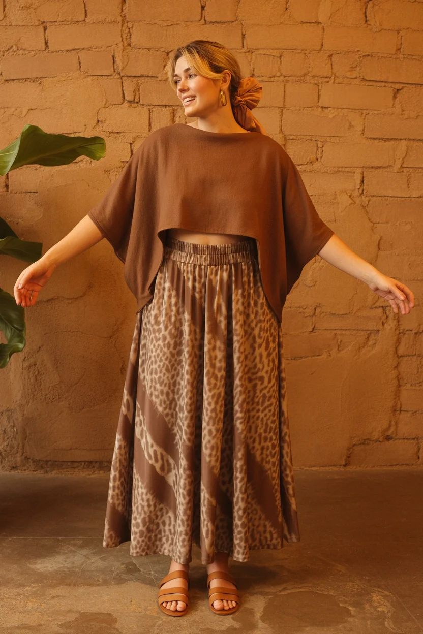 boho chic outfits fall plus size Earthy Animal Prints with Relaxed Boho Balance