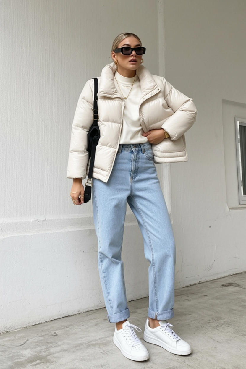 comfy fall outfits for office 2026 Lightweight Puffer Jacket For Crisp Morning Commutes