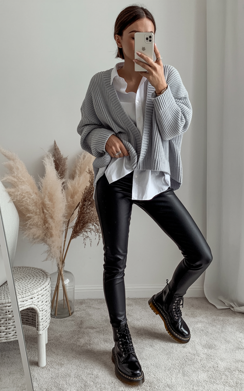 comfy fall outfits for office 2026 Layered Cardigan Styling With Modern Edge