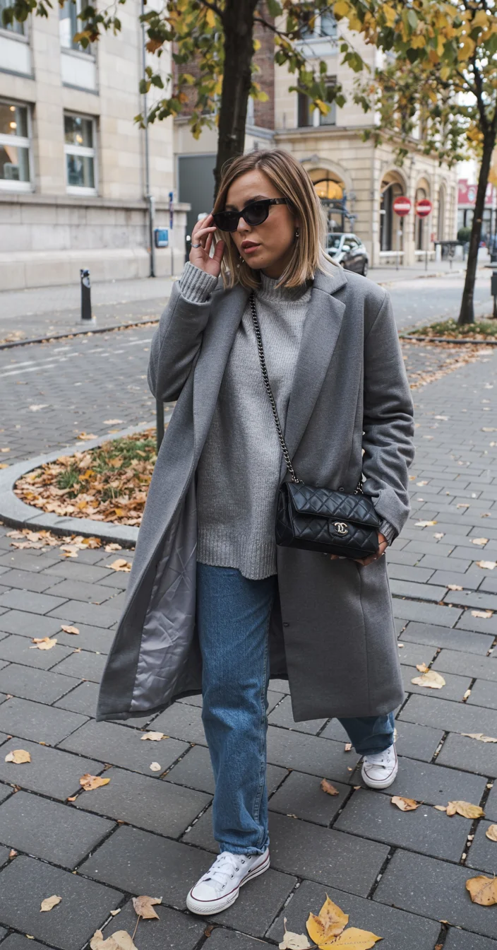 cozy chic fall outfits for 2026 Gray Layers for a Clean City Mood