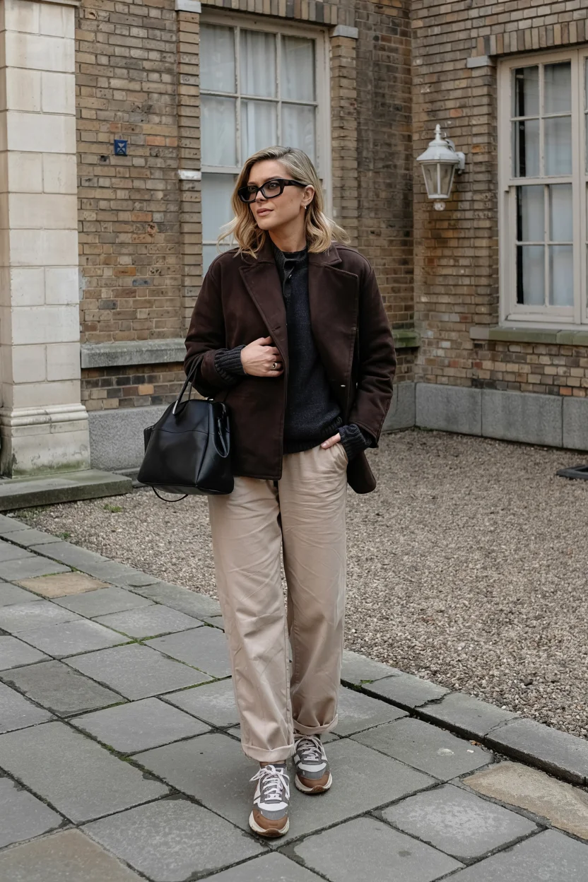 cozy chic fall outfits for 2026 Rich Chocolate Layers With Relaxed Tailoring