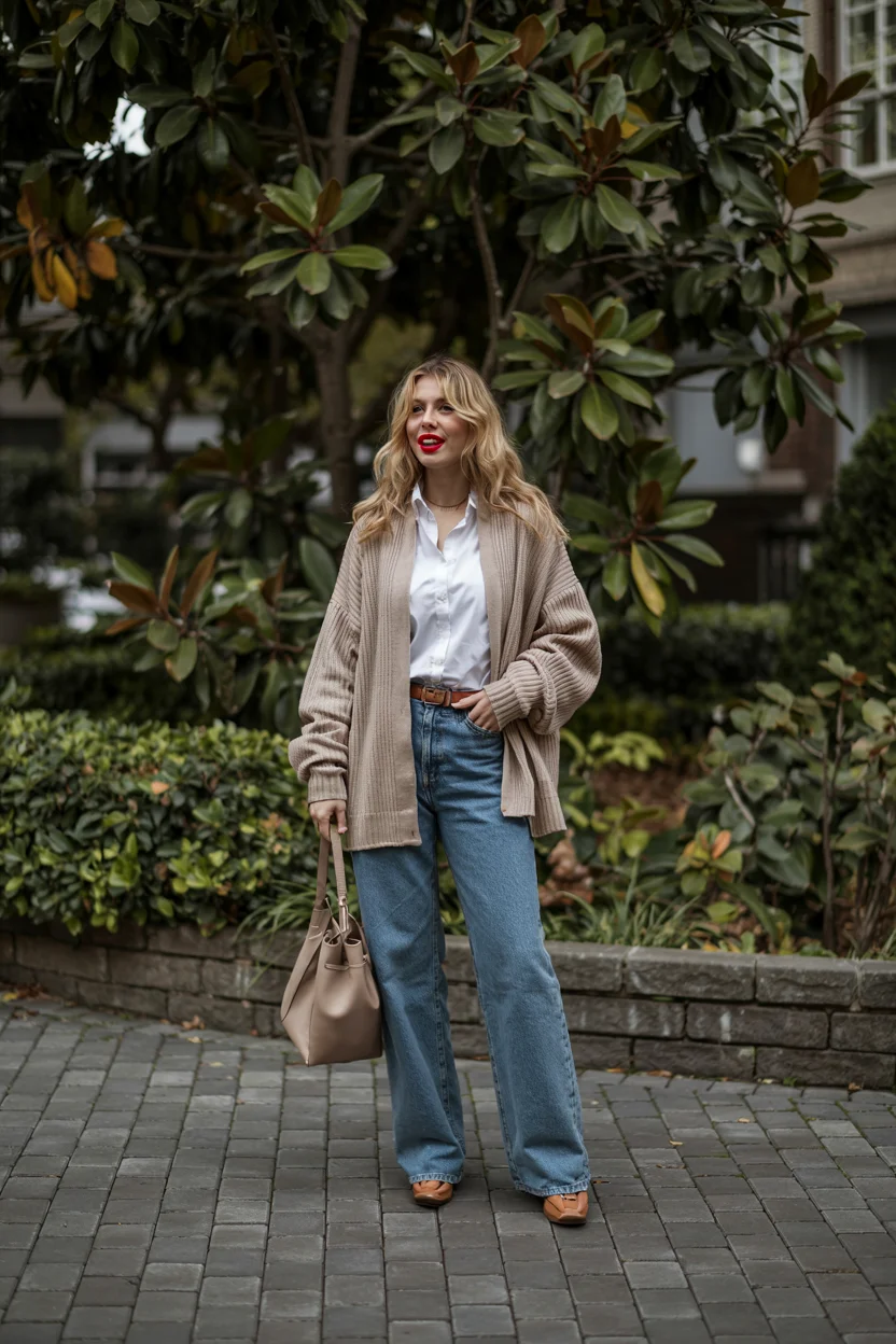 cozy chic fall outfits for 2026 Classic Cardigan Style That Never Fails