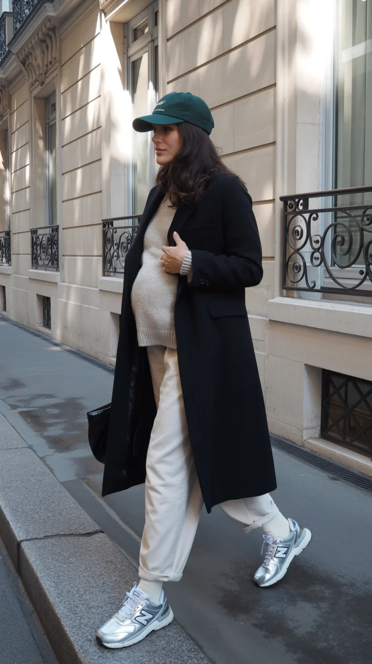 cute pregnancy outfits fall Relaxed City Layers With An Athletic Twist