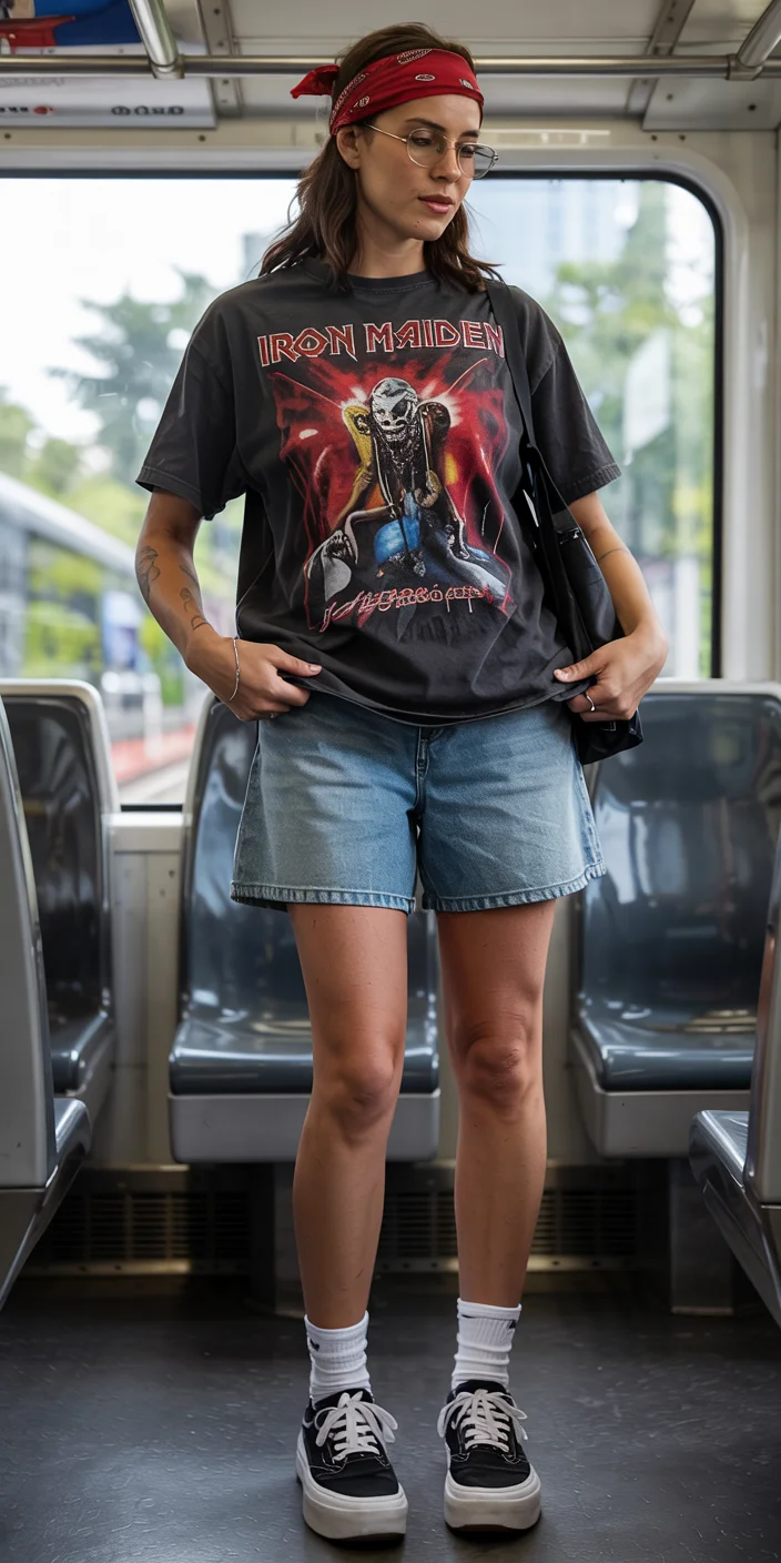 Early summer outfits 2026 Vintage Band Tee for City Days