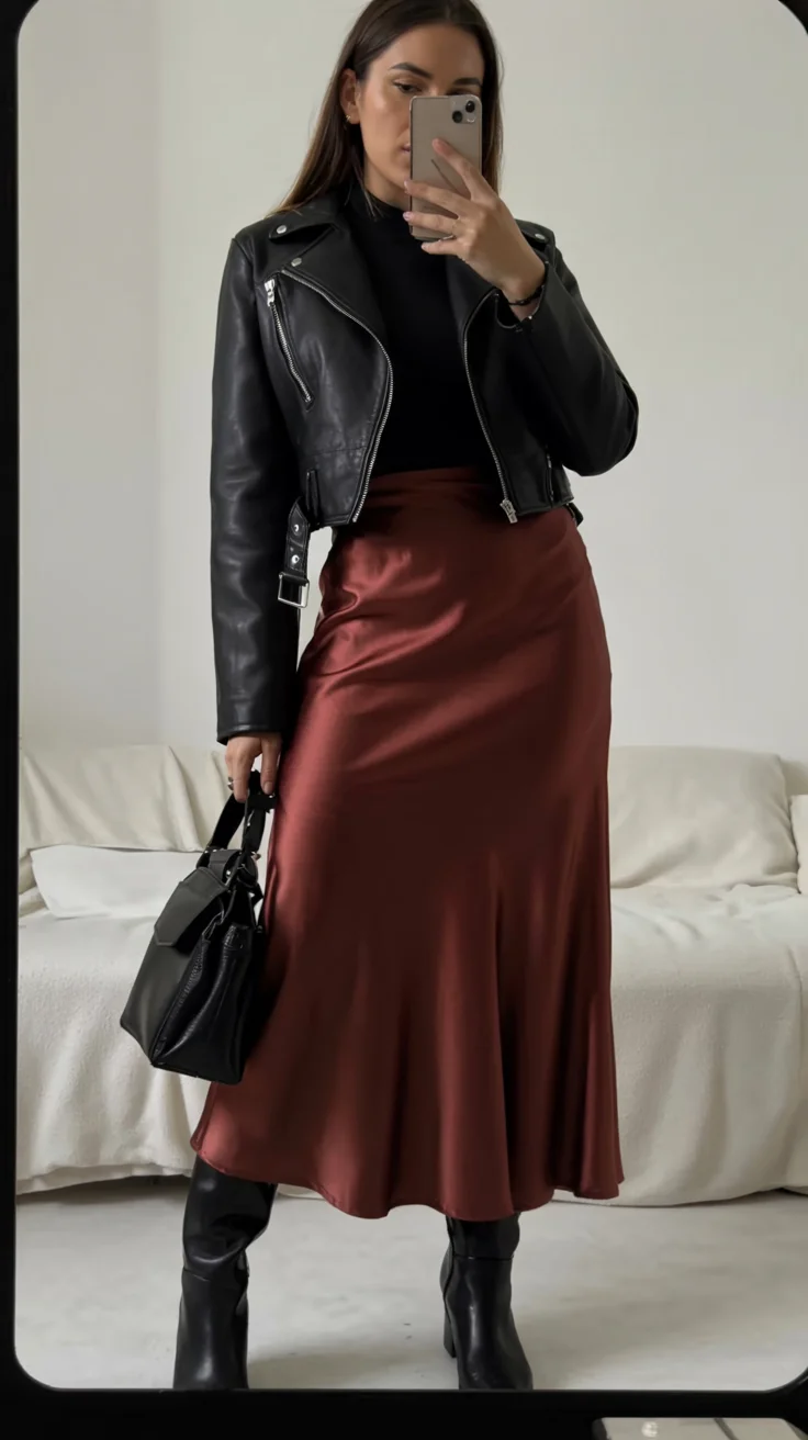 elegant fall office outfits 2026 Burgundy Satin for a Sophisticated Statement