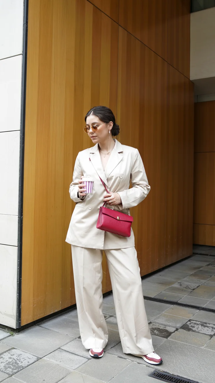 fall office outfits for women elegant H2 Beige Suiting With a Sporty Finish