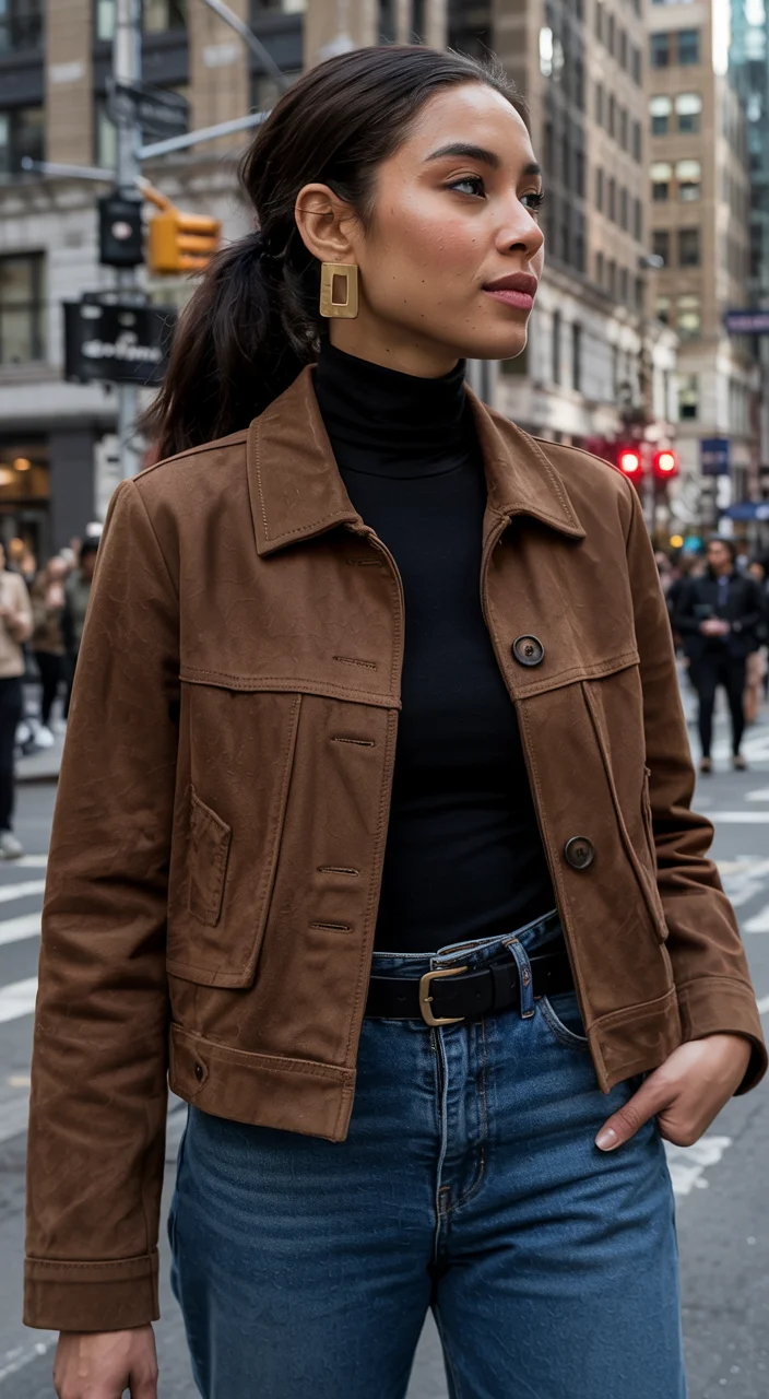 fall 2026 outfits for black women The Brown Leather Jacket Formula That Never Stops Looking Chic