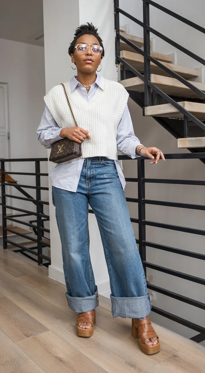 fall 2026 outfits for black women The Relaxed Sweater Vest Formula That Always Looks Expensive
