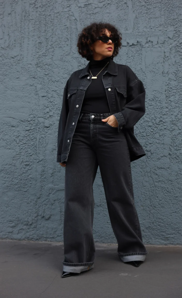 fall denim outfits for women 2026 All Black Denim With Confident Minimalist Energy