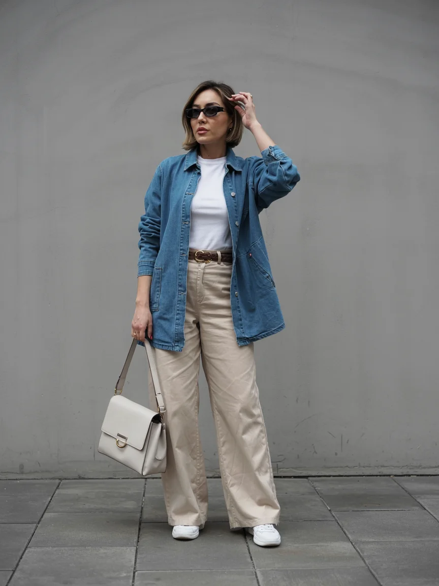 fall fashion for women over 40 Denim And Neutrals That Never Go Out Of Style