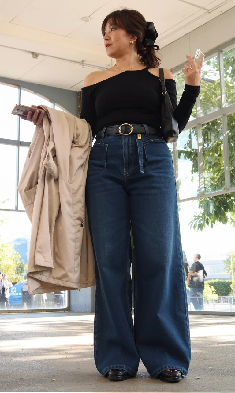 fall fashion for women over 40 Wide Leg Denim And Elegant Basics