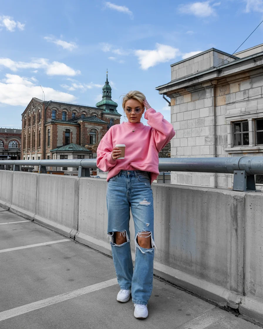 fall fashion for women over 40 Soft Pink Layers For Casual Fall Days