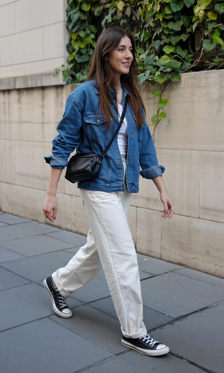 fall fashion for women over 40 Denim And Cream For Effortless Everyday Style