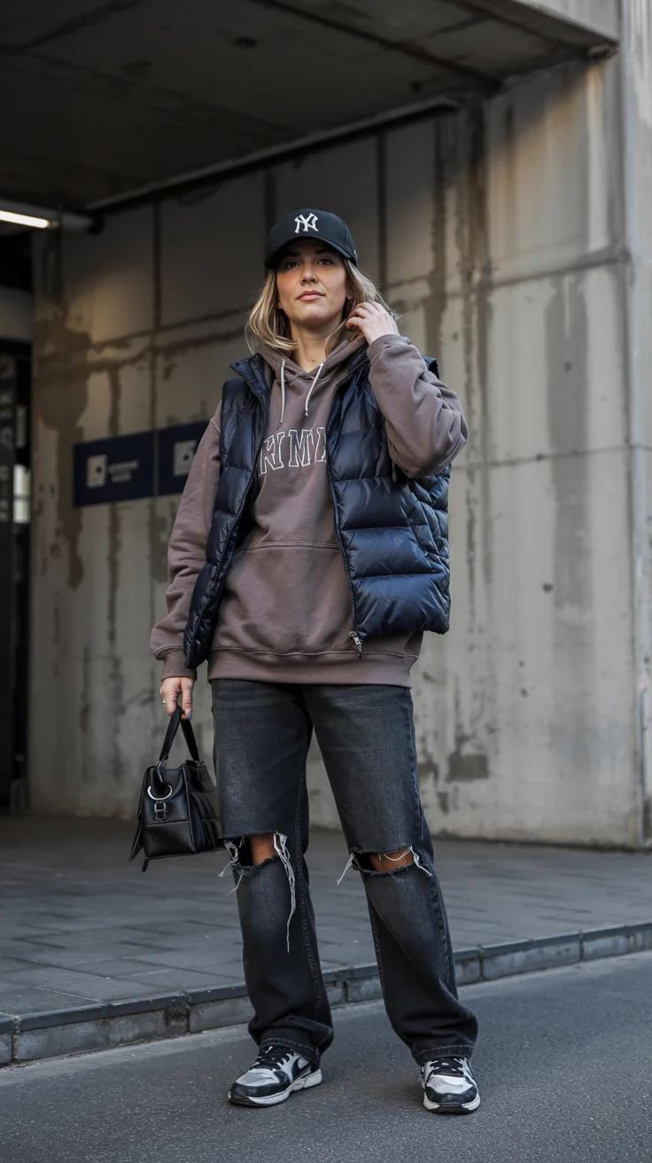 fall fashion for women over 40 Sporty Layers For Chilly Fall Mornings