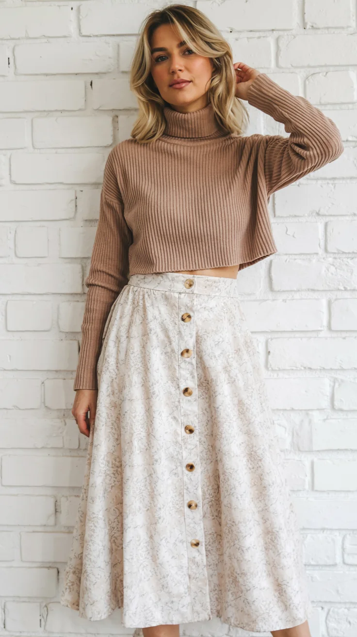 fall fashion trends for women 2026 Feminine Skirts Meet Cozy Autumn Knitwear