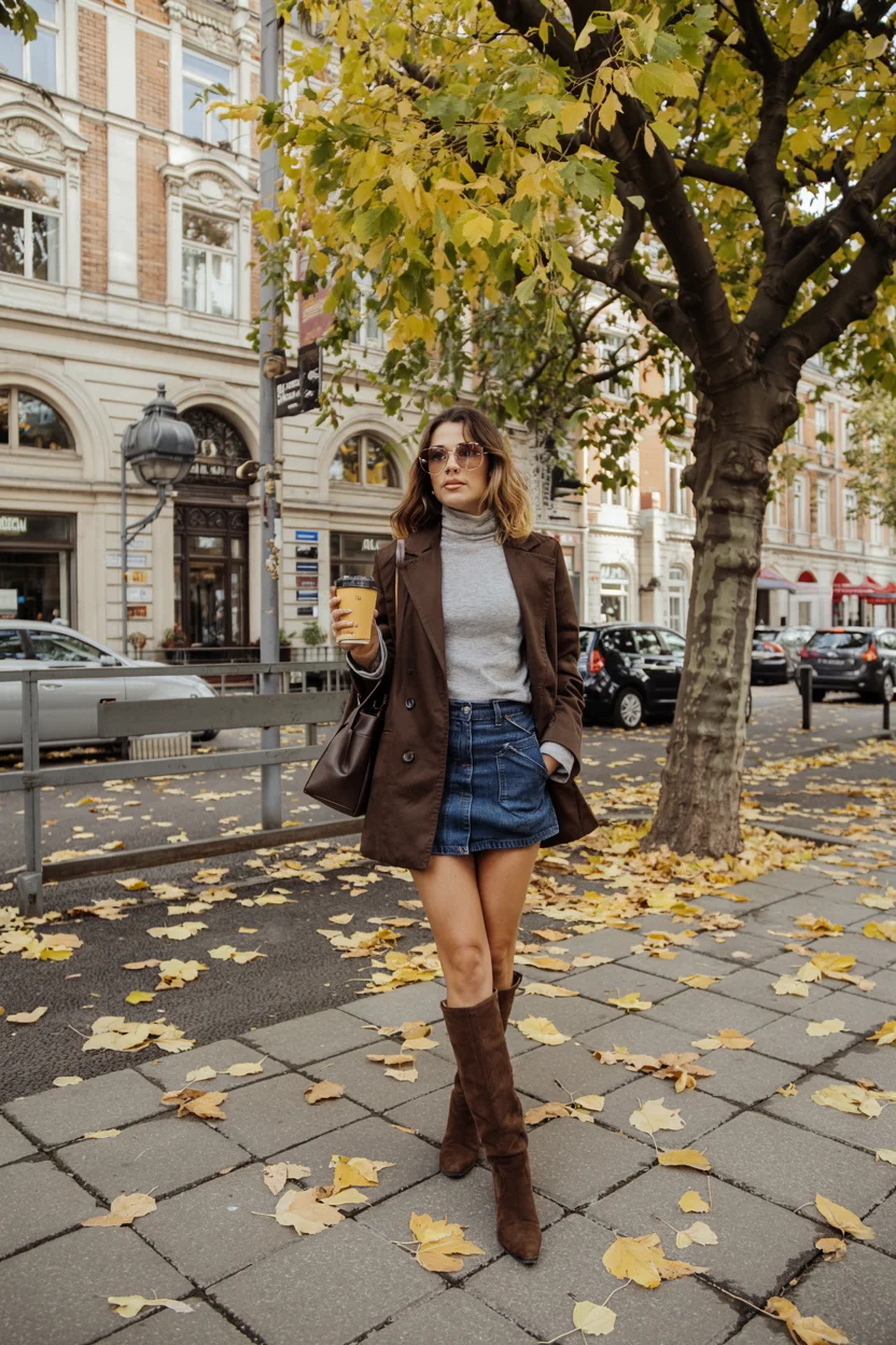 fall fashion trends for women Denim Mini Skirts Make a Strong Comeback