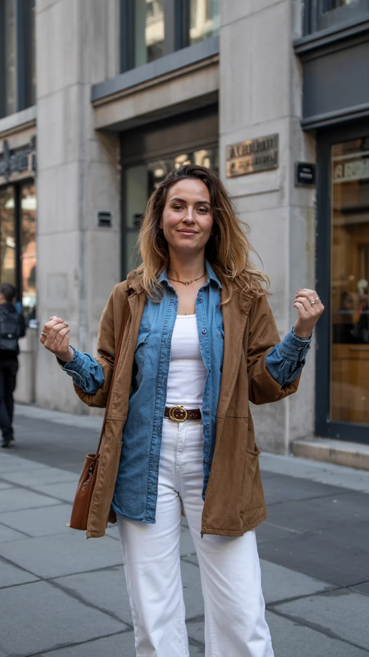 fall fashion trends for women Layered Denim and Camel Tones Feel Effortlessly Modern