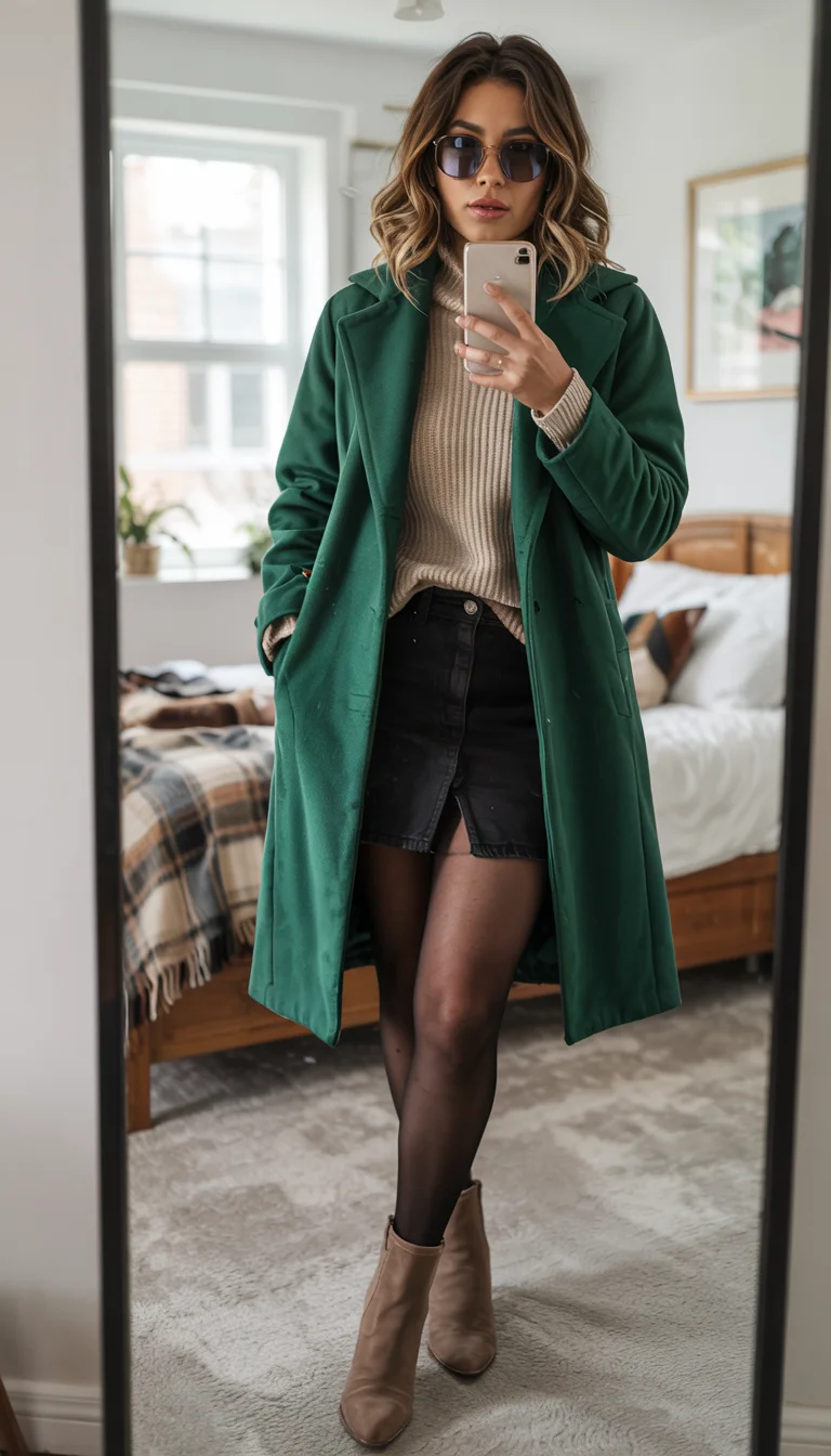 fall fashion trends for women Emerald Green Coats Brighten Autumn Wardrobes