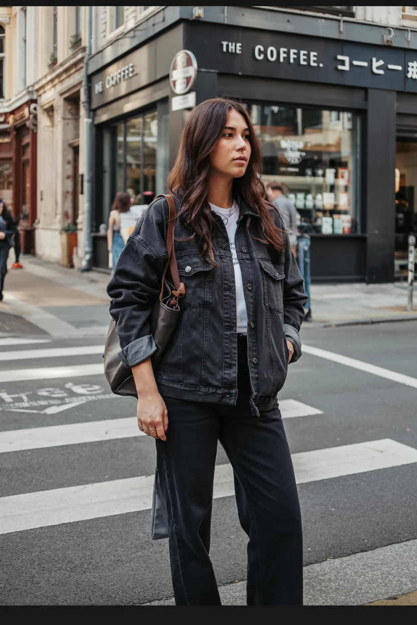fall fashion trends for women Dark Denim Takes Over Everyday Street Style