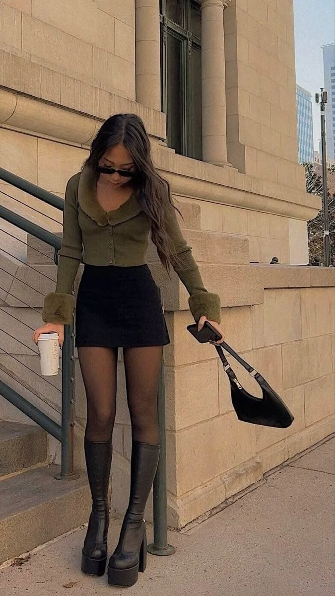 fall festival outfits dress to impress 2026 Olive Green Layers That Embrace Seasonal Colors