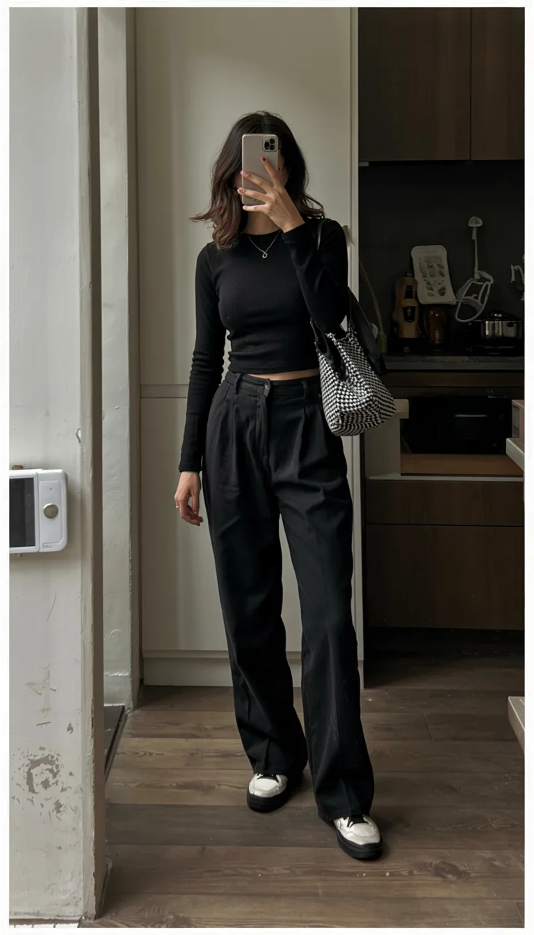 fall office outfits for women 2026 Minimal Black Layers with Contemporary Appeal