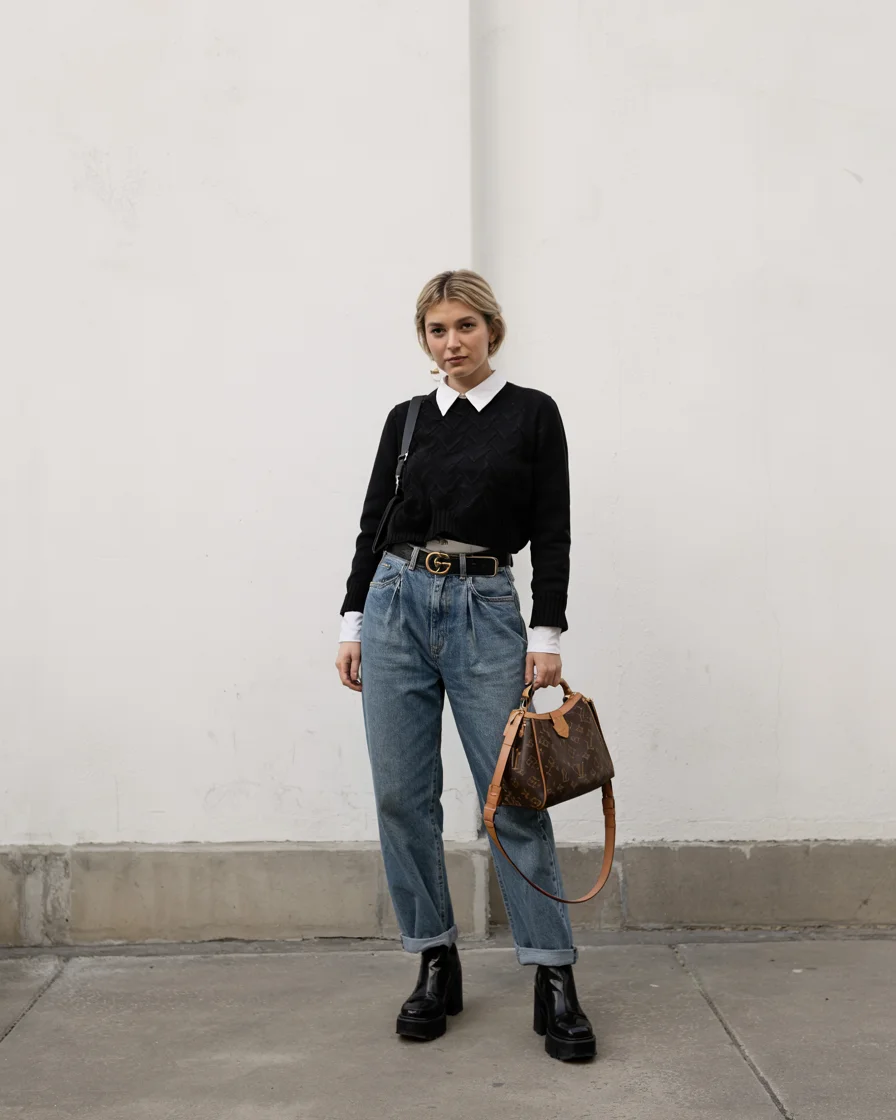 fall office outfits for women 2026 Elevated Denim with Academic Chic Influence