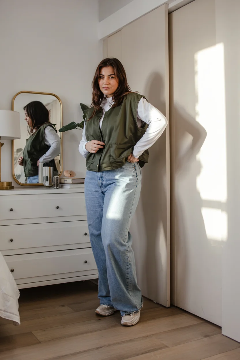 fall outfits for plus size women 2026 Relaxed Utility Style with Denim