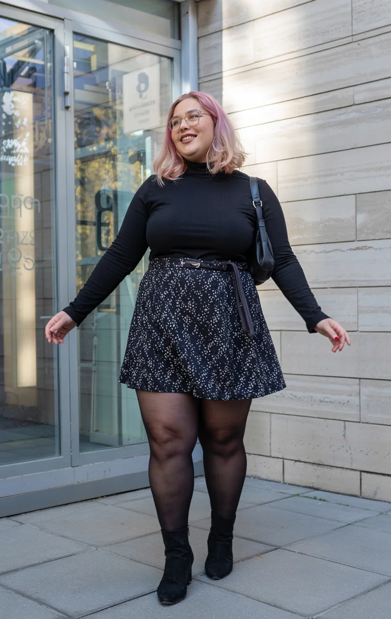 fall outfits for plus size women 2026 Playful Monochrome with a Flirty Twist