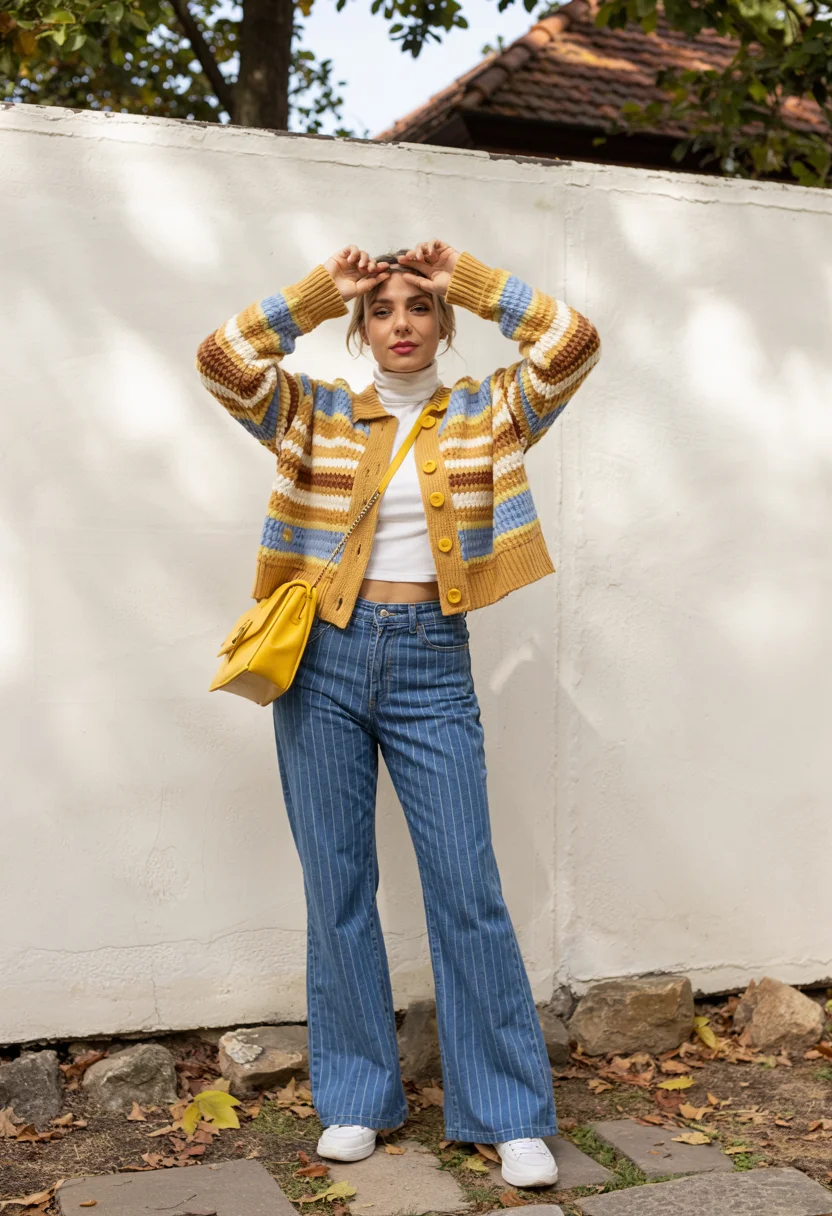 fall outfits ideas 2026 Colorful Cardigans And Playful Autumn Energy