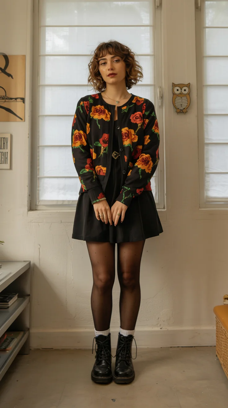 fall outfits ideas 2026 Romantic Florals With A Little Edge