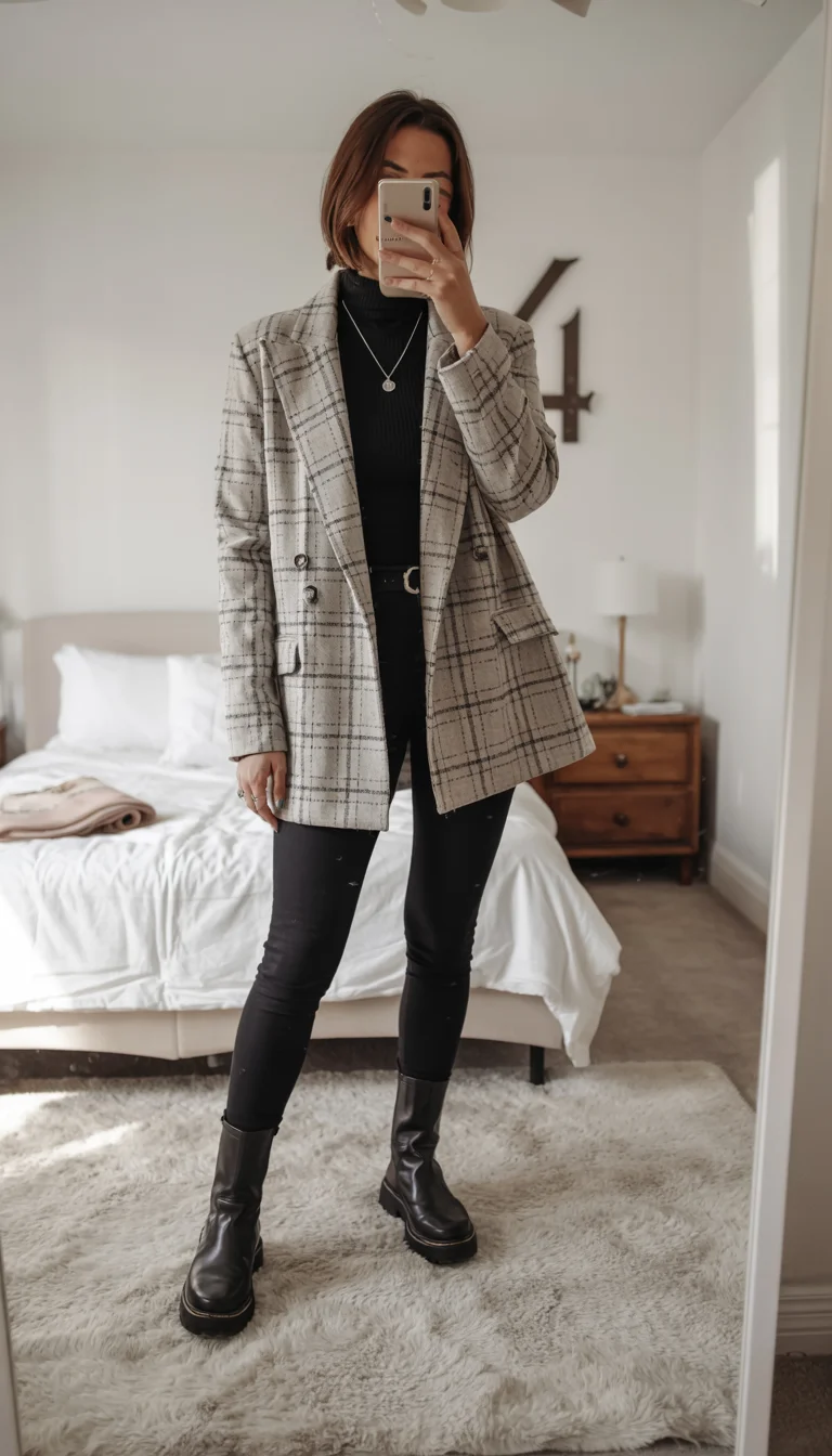fall outfits with coat 2026 Plaid Layers for Cozy Autumn Days
