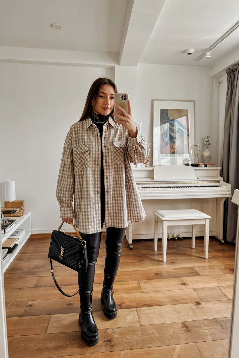 fall outfits with coat 2026 Relaxed Checks and Everyday Confidence