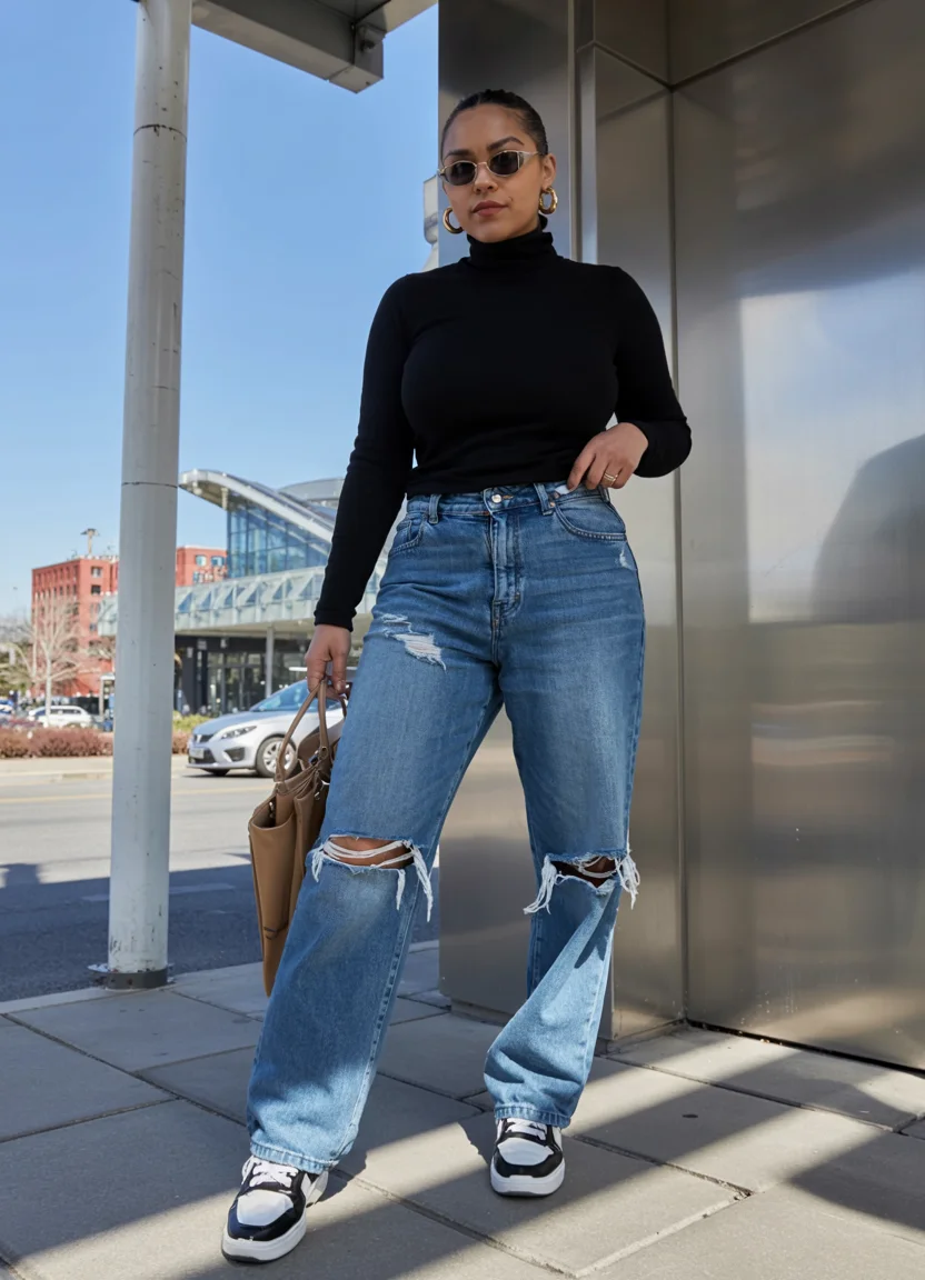 fall outfits with jeans 2026 Relaxed Distressed Denim With Modern Street Style