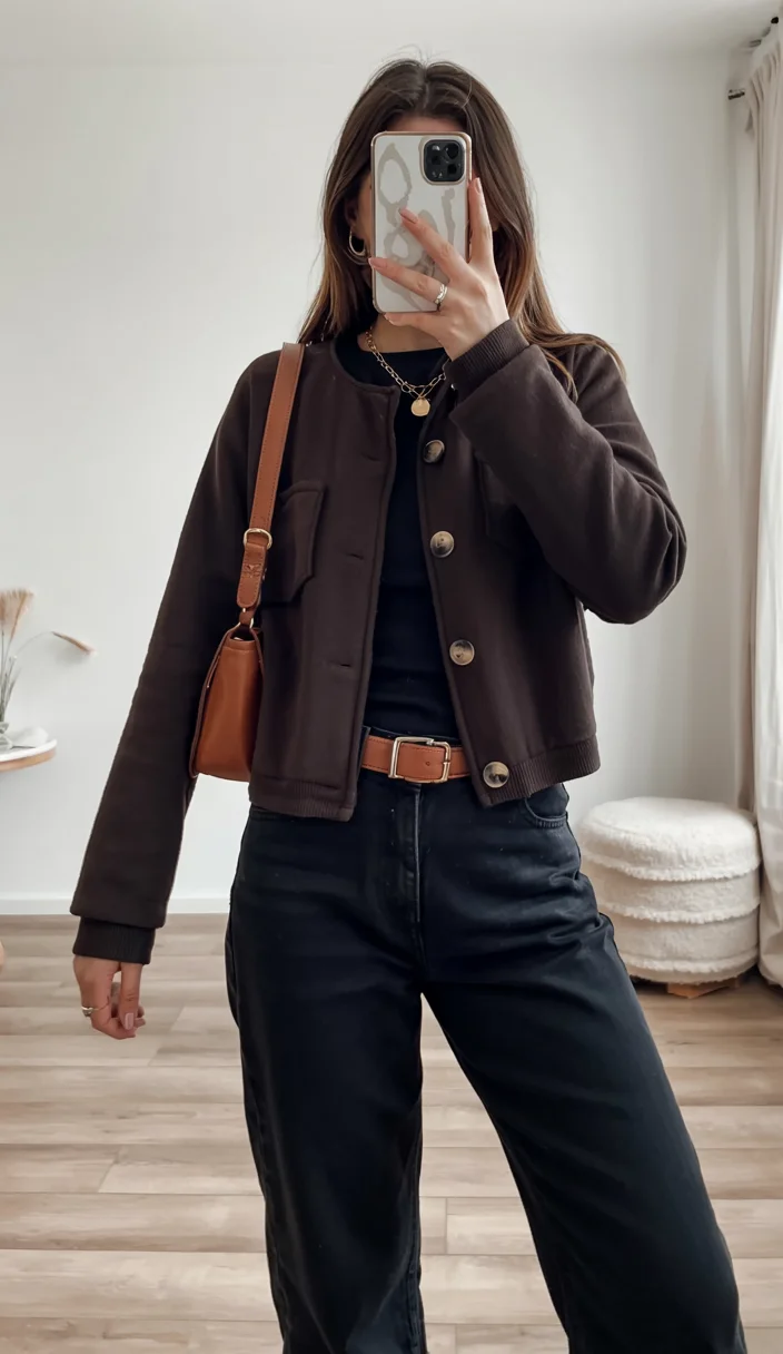 fall outfits with jeans 2026 Dark Denim And Chocolate Brown Elegance