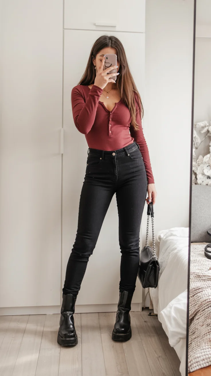 fall outfits with jeans 2026 Dark Denim with a Dressier Edge
