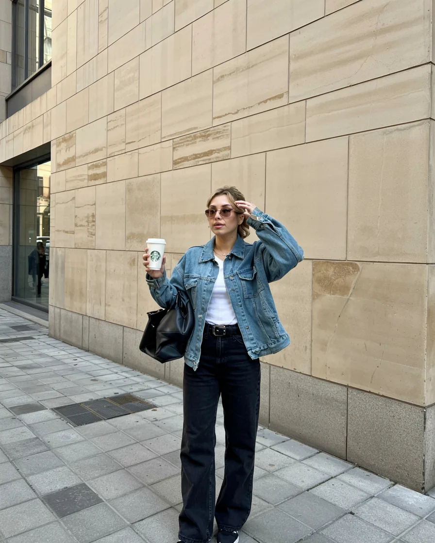 fall outfits with jeans jacket 2026 classic denim jacket and dark jeans
