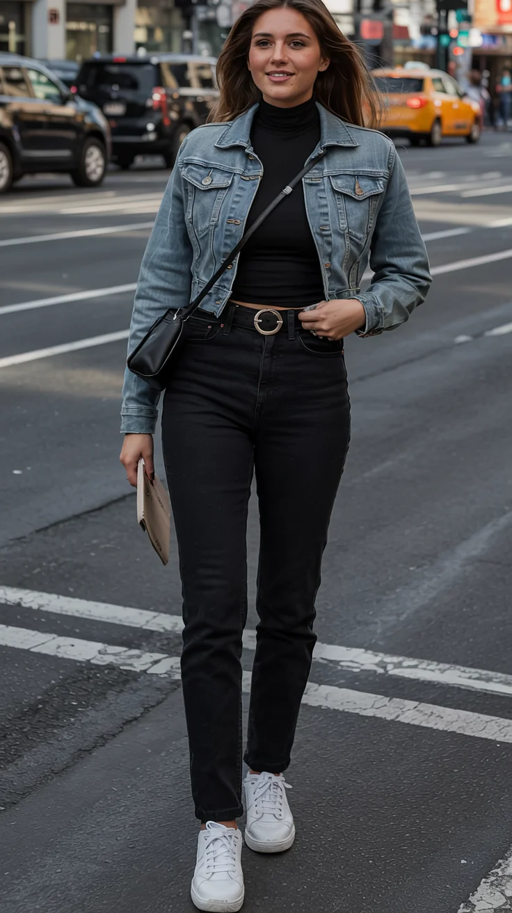 fall outfits with jeans jacket 2026 classic blue denim street style