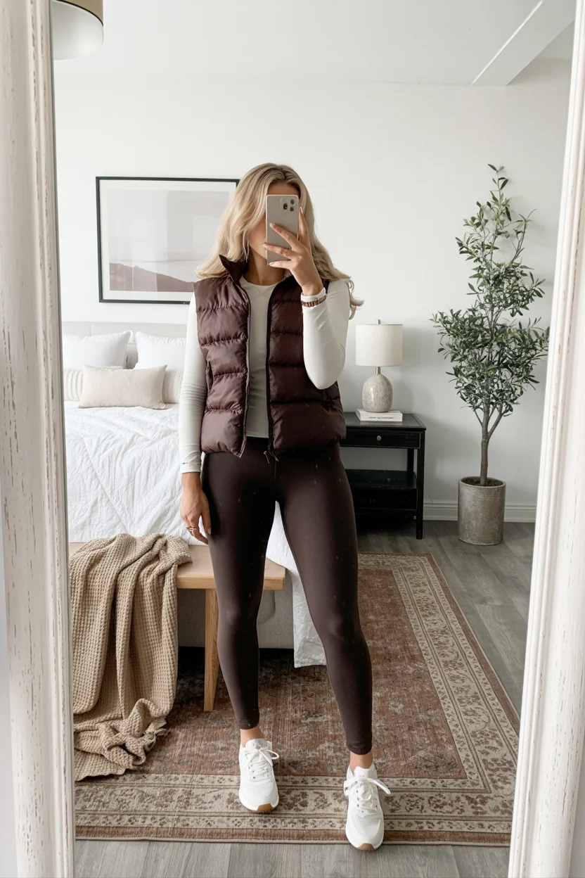 fall outfits with leggings 2026 Rich Chocolate Layers for Early Fall Days