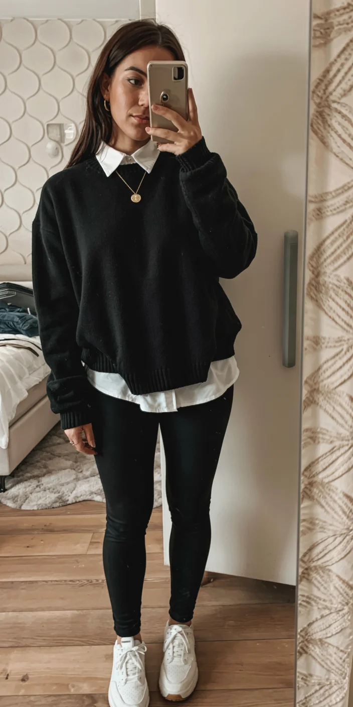 fall outfits with leggings 2026 Preppy Layers Meet Everyday Leggings