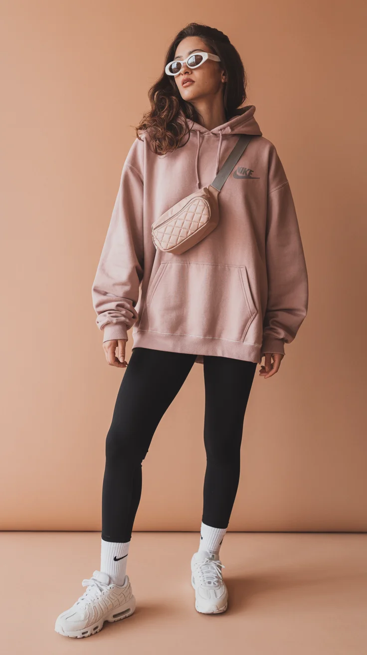 fall outfits with leggings 2026 The Modern Baddie Hoodie Look