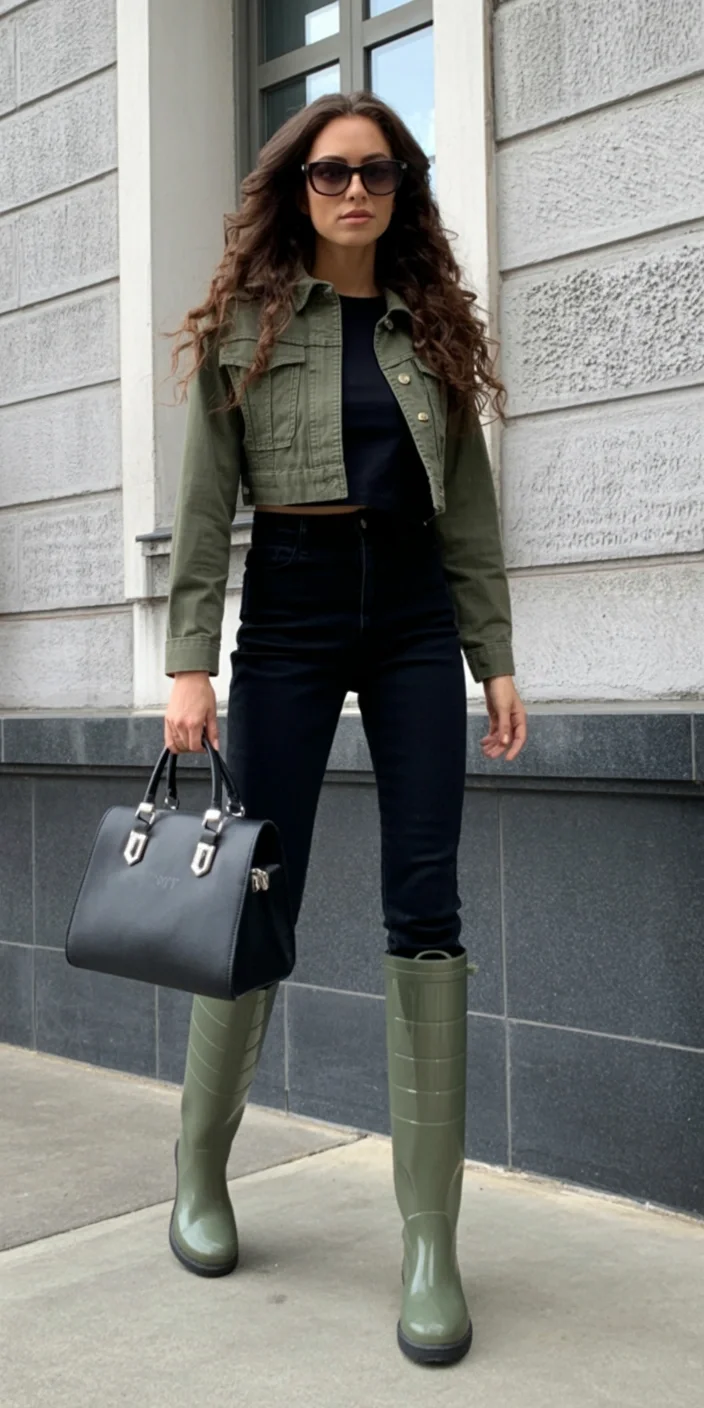 fall outfits with leggings and boots 2026 Olive Green Accents For A Modern Country Inspired Look