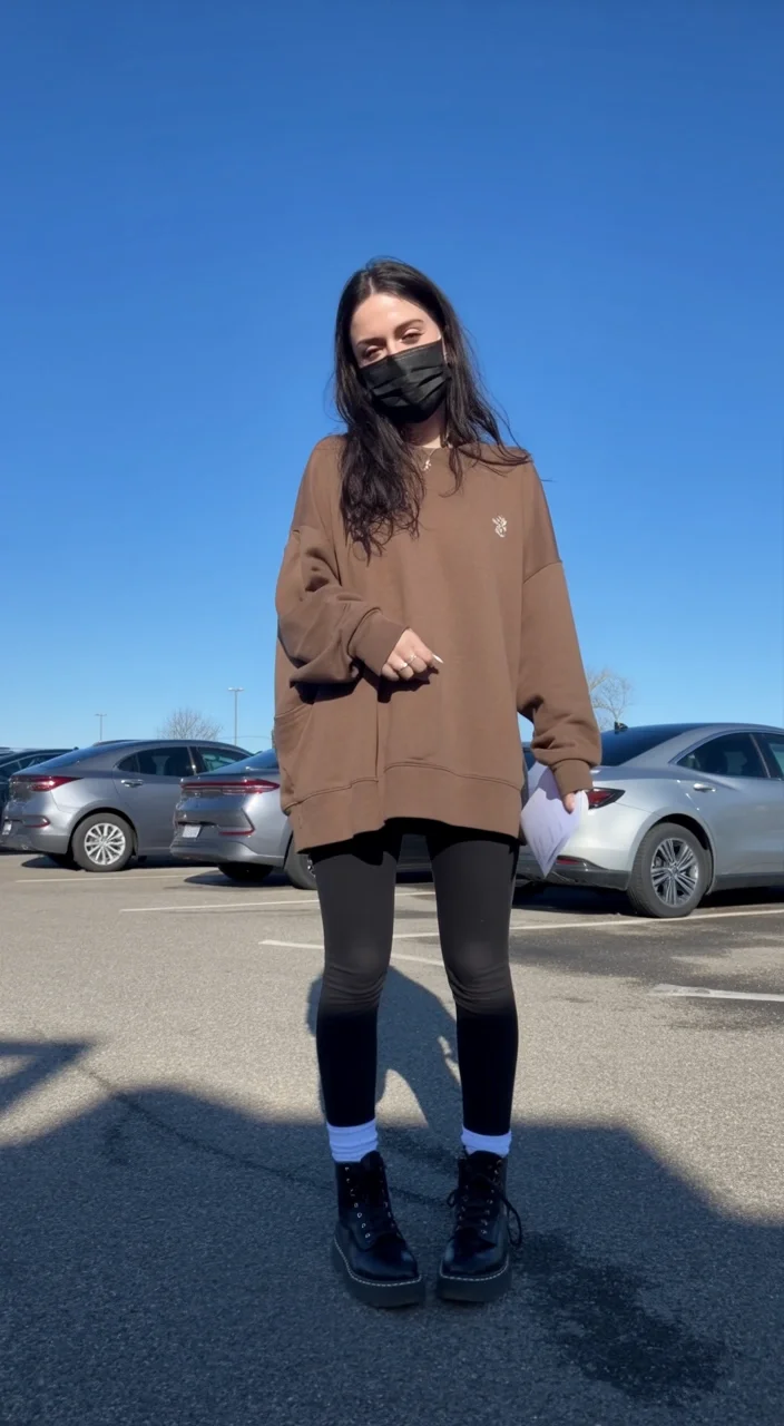 fall outfits with leggings and boots 2026 Oversized Sweatshirt Styling For Casual Fall Days