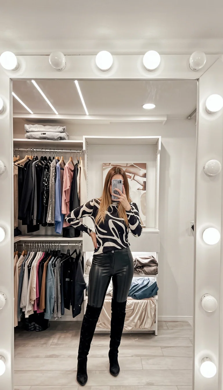 fall outfits with leggings and boots 2026 Statement Prints And Over The Knee Confidence